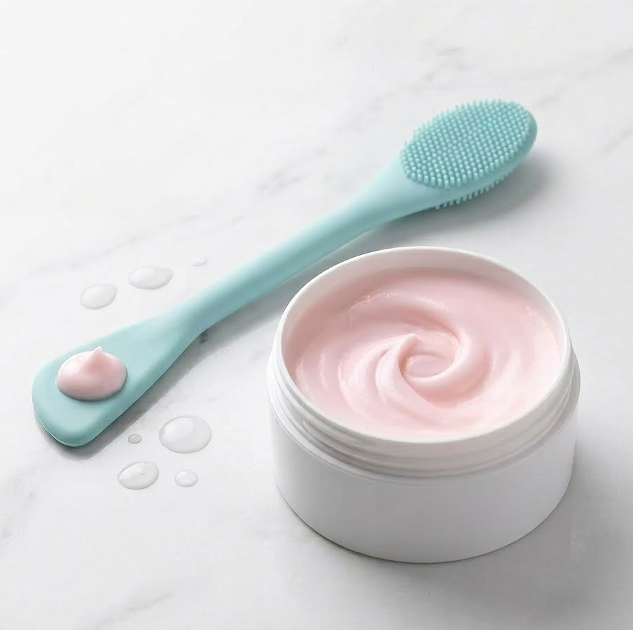 Zopylientocosh 2-in-1 Silicone Facial Cleansing Brush & Mask Applicator - Dual-Ended Scrubber for Exfoliating, Massaging, Blackhead Removal & Makeup Routine - Soft Skin Care Tool