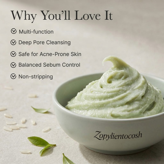 Zopylientocosh Rice Cake Facial Cleanser – All-in-One Gentle Scrub & Wash for Deep Cleaning and Hydrating